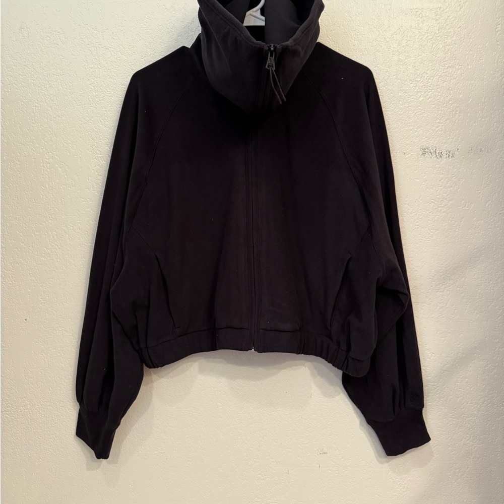 FLX Black Cropped Zip-Up Jacket Super Soft! Size XL